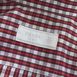 プラダ ギンガムチェック柄 長袖シャツ フォーマル メンズ レッド / ホワイト - NEWSED