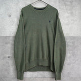 ポロ ラルフローレン ロゴ ニット カーキ - NEWSED