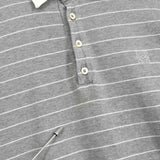 ロエベ アナグラム ボーダー柄 半袖ポロシャツ グレー / ホワイト - NEWSED