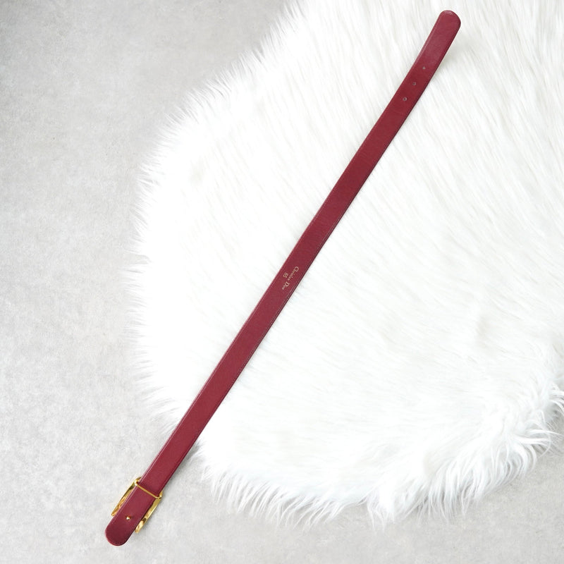 クリスチャンディオール ヴィンテージ ロゴ レザー ベルト ボルドー レディース - NEWSED