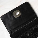 クリスチャン ディオール カナージュ ターンロック ナイロン / レザー 長財布 ブラック レディース - NEWSED