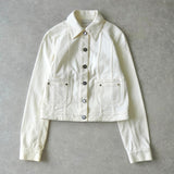 セリーヌ ヴィンテージ トリオンフ ボタン デニムジャケット ホワイト レディース - NEWSED