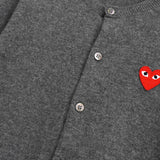 プレイ コムデギャルソン ハートロゴ カーディガン グレー レディース - NEWSED