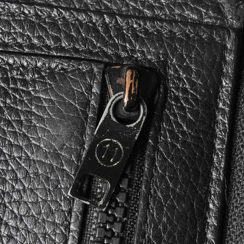 メゾン マルジェラ 四つタグ レザー ラウンドジップ コンパクトウォレット ブラック - NEWSED