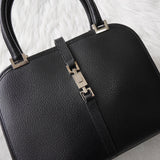 グッチ ジャッキー レザー ハンドバッグ ブラック - NEWSED