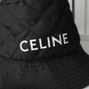 セリーヌ ロゴ キルティング ナイロン バケットハット 帽子 ブラック