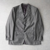 エルメネジルド ゼニア ストライプ柄 シングルテーラードジャケット グレー 未使用 - NEWSED