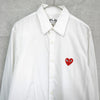 Play Comme des Garcons Heart Logo Long Sleeve Shirt White Shirt White