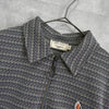Maison Kitsune Fox 半拉链条纹全印花短袖 Polo 衫（灰色）