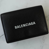 バレンシアガ エブリディ レザー 三つ折り財布 コンパクトウォレット ブラック - NEWSED