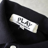 プレイ コムデギャルソン ハートロゴ 半袖ポロシャツ ブラック - NEWSED