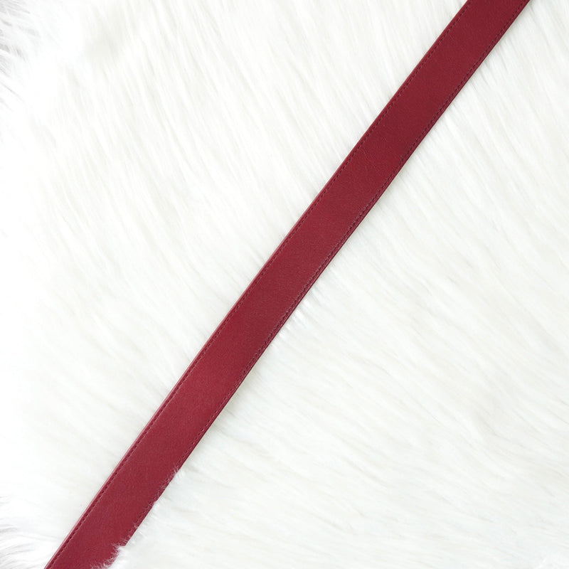 クリスチャンディオール ヴィンテージ ロゴ レザー ベルト ボルドー レディース - NEWSED