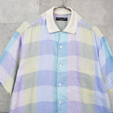 クリスチャン ディオール ヴィンテージ リネン チェック柄 半袖シャツ パステルカラー マルチカラー - NEWSED