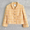复古香奈儿 Coco Mark 金属纽扣粗花呢夹克 橙黄色