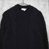 セリーヌ ヴィンテージ カシミア ケーブル ニット レディース チャコールグレー レザー ウエストベルト付き