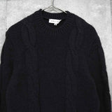 セリーヌ ヴィンテージ カシミア ケーブル ニット レディース チャコールグレー レザー ウエストベルト付き - NEWSED