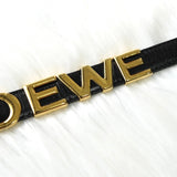 ロエベ ヴィンテージ ロゴ ゴールド金具 ベルト ブラック レディース - NEWSED