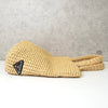 Prada Raffia Crochet Triangle Logo Handbag in Beige