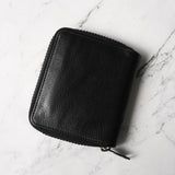 メゾン マルジェラ 四つタグ レザー ラウンドジップ コンパクトウォレット ブラック - NEWSED