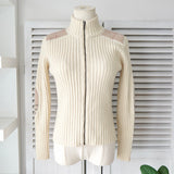 バーバリー ドライバーズニット フルジップ ノバチェック レディース アイボリー - NEWSED