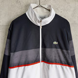 ラコステ ナイロンジャケット ロゴパッチ ダークネイビー/ホワイト - NEWSED