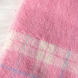 クレージュ ロゴ ウール チェック マフラー ピンク レディース - NEWSED