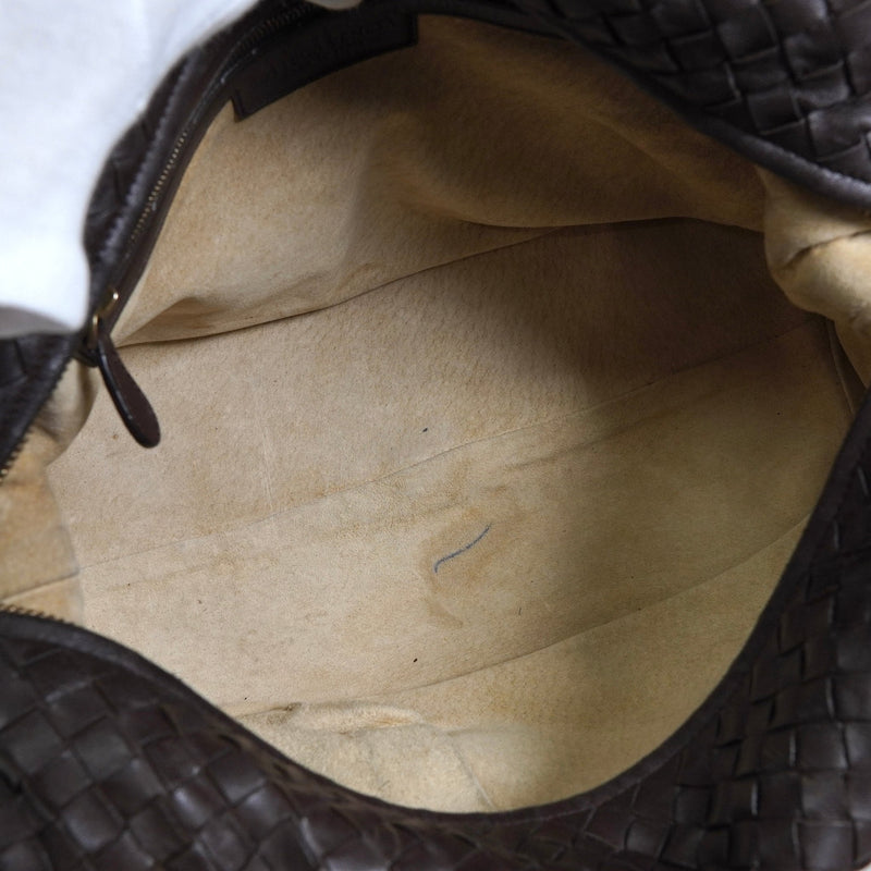 ボッテガ ヴェネタ イントレチャート レザー ミニボストンバッグ ハンドバッグ ブラウン - NEWSED