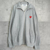 プレイ コム デ ギャルソン ハートロゴ ジップアップ スウェット グレー