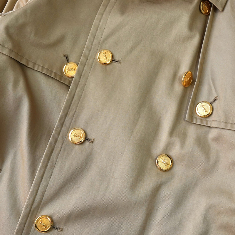 イヴ サンローラン ヴィンテージ 金ボタン レンチコート ウールライナー付き ベージュ - NEWSED