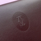 カルティエ マストライン レザー 二つ折り 長財布 ボルドー ギャランティーカード付き - NEWSED