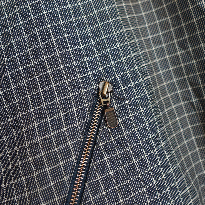 ラコステ リバーシブル ブルゾン スタジャン ロゴパッチ チェック柄 グリーン/カーキ - NEWSED