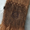 ロエベ アナグラム 刺繍 バイカラー モヘア マフラー ブラウン