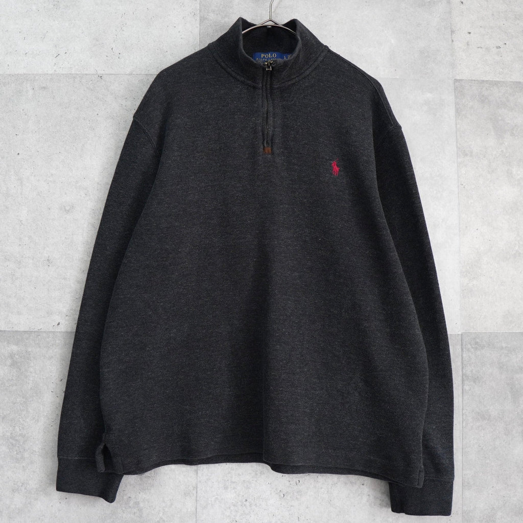 Polo Ralph Lauren 徽标半拉链运动衫 黑色