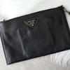 Prada 皮革手拿包 黑色