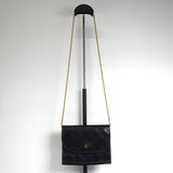 シャネル ココマーク プッシュロック マトラッセ ラムスキン チェーン ショルダーバッグ ブラック - NEWSED