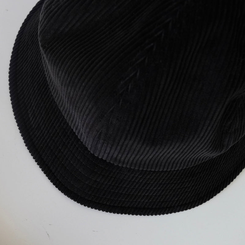 アミパリ アミ パリス ハートロゴ コーデュロイ バケットハット 帽子 ブラック - NEWSED