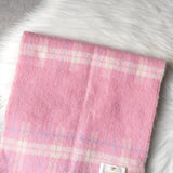 クレージュ ロゴ ウール チェック マフラー ピンク レディース - NEWSED