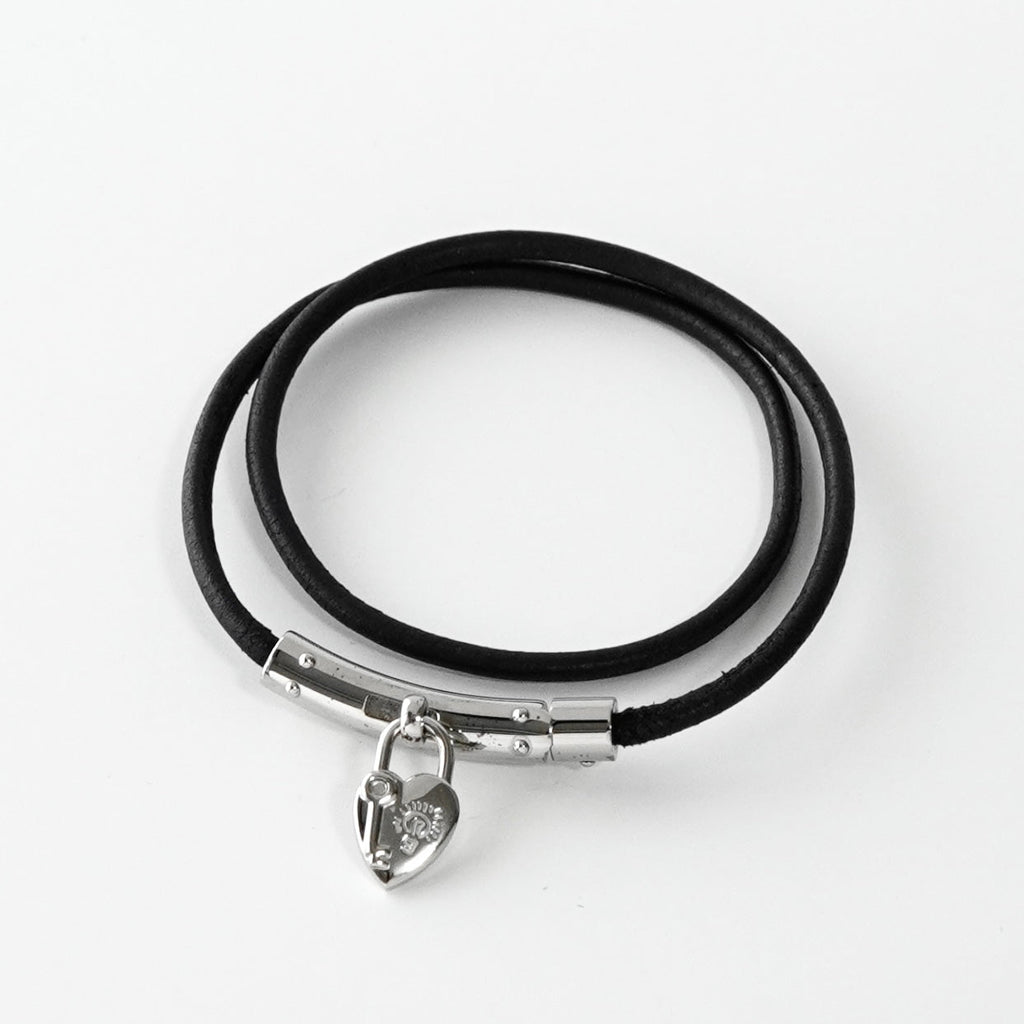エルメス ヴィヴィリテ ハート カデナ ブレスレット チョーカー ブラック / シルバー