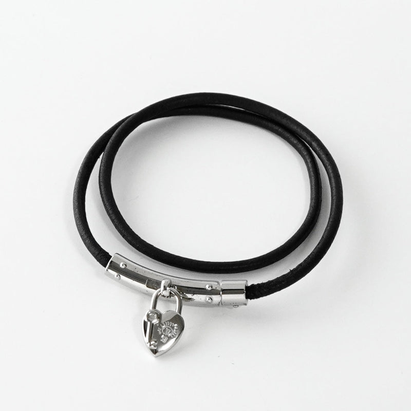エルメス ヴィヴィリテ ハート カデナ ブレスレット チョーカー ブラック / シルバー - NEWSED