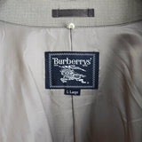 バーバリー フェイクレイヤード レザー襟 ハーフコート ハンティングジャケット ライナー付き グレーカーキ/ブラウン - NEWSED