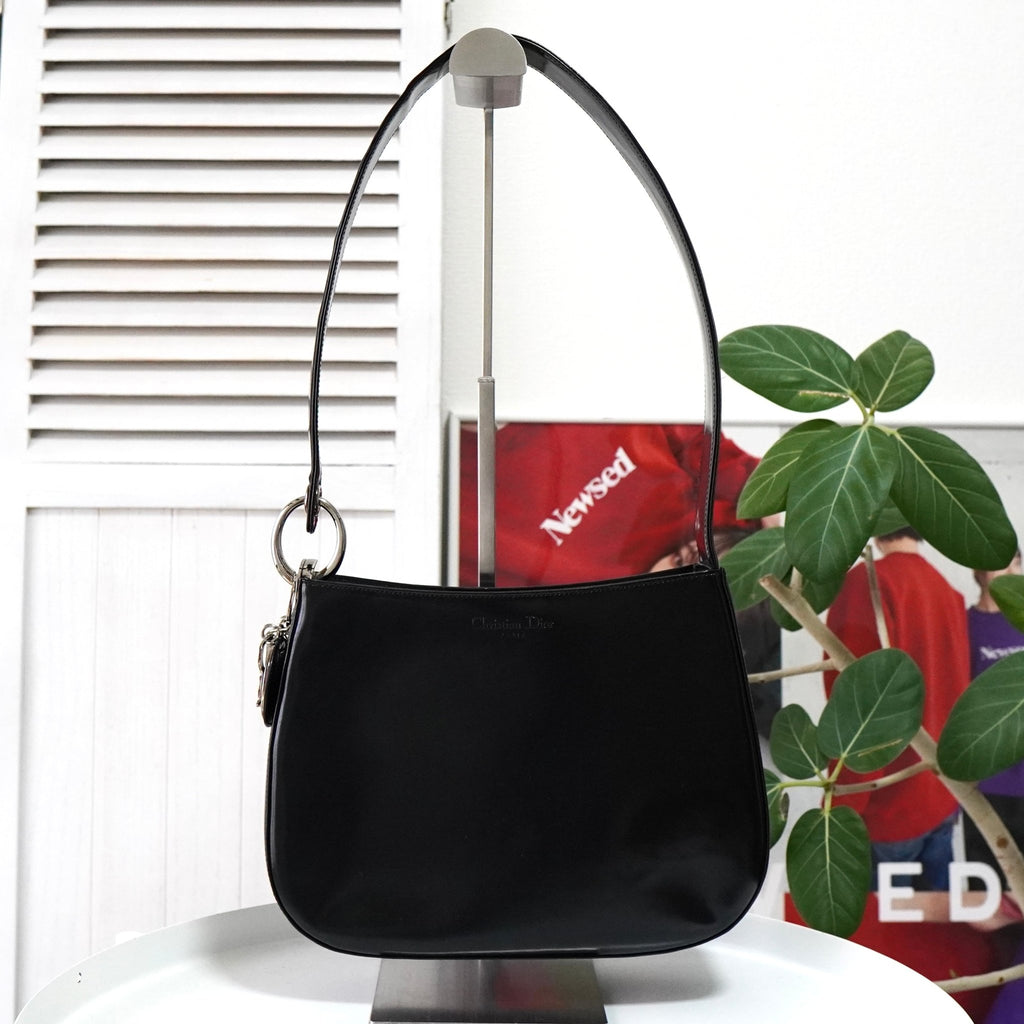 クリスチャンディオールワンショルダーバッグカナージュブラックパテント