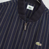 Lacoste 海军蓝徽标贴片条纹夹克