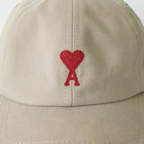 アミパリ アミ パリス ハートロゴ キャップ ベージュ - NEWSED