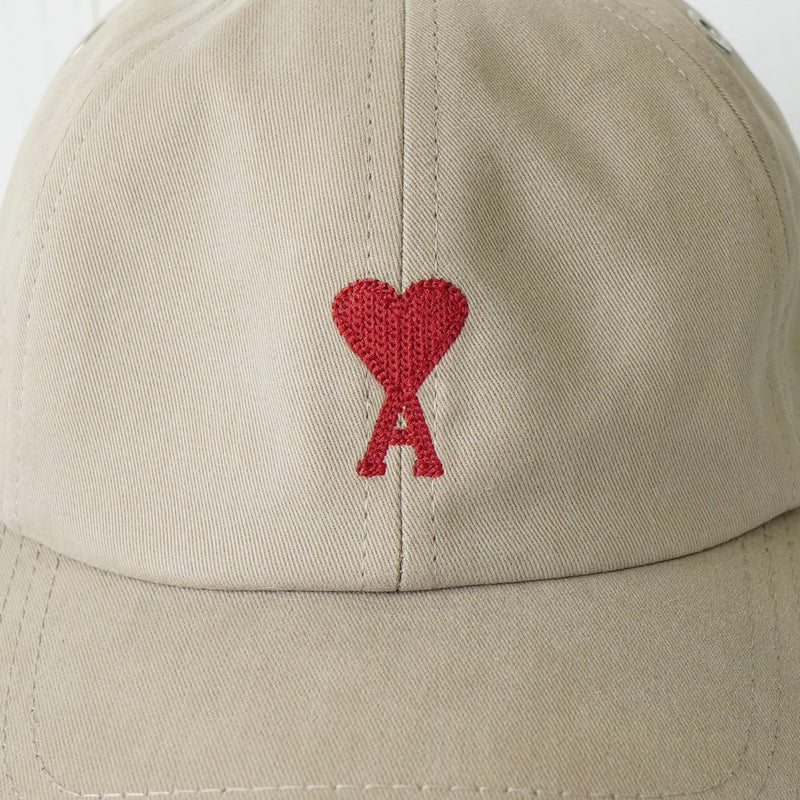 アミパリ アミ パリス ハートロゴ キャップ ベージュ - NEWSED