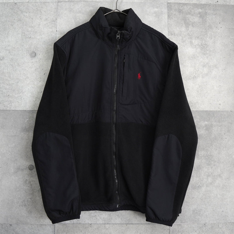 ポロ ラルフローレン ナイロン切り替え フリースジャケット ブラック - NEWSED