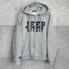 ジープ ロゴ ジップアップ フーディー パーカー グレー メンズ レディース