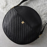 セリーヌ ヴィンテージ トリオンフ ラウンド レザー ショルダーバッグ ブラック - NEWSED