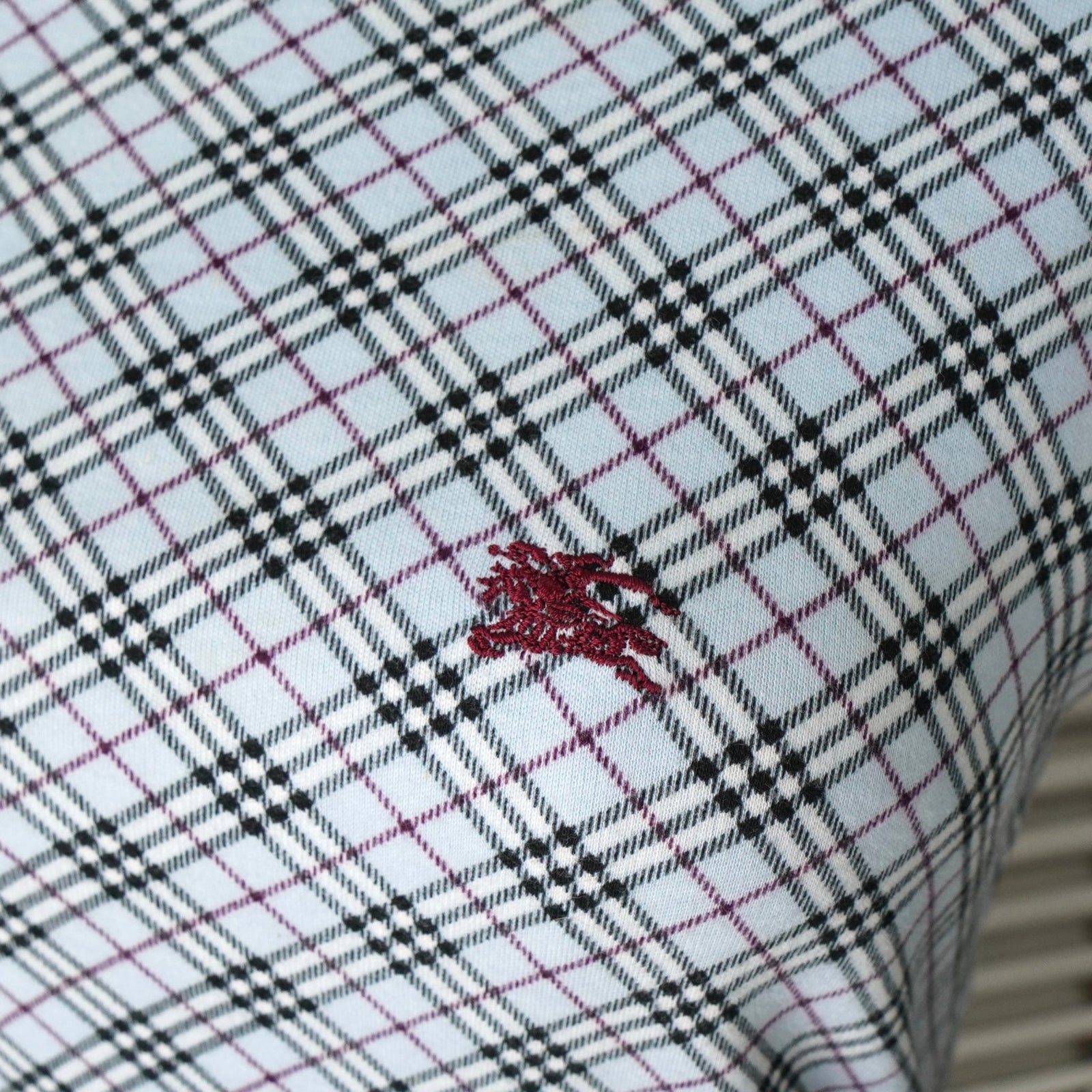バーバリー ブルーレーベル ホースロゴ 刺繍 ノバチェック 半袖