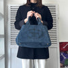 Prada Canapa 蓝色三角形标志牛仔布托特包