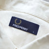 Fred Perry logo embroidered, mixed material short-sleeved shirt, ivory